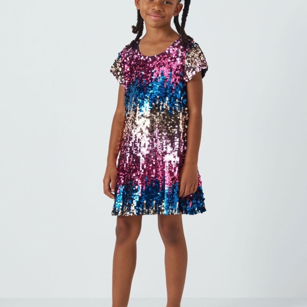 Multicolor Sequin Kids Dress